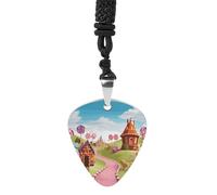 KLJHNVBM Candy Land _ 76682316 Collier avec pendentif en forme de médiator de guitare en acier inoxydable - Accessoires de musique rock - Cadeaux pour femmes, hommes et amateurs de musique