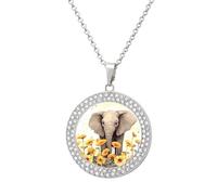 KLJHNVBM Collier ras du cou en alliage multicolore avec pendentif en forme d'éléphant et de tournesol, One size, Métal, Pas de pierre précieuse