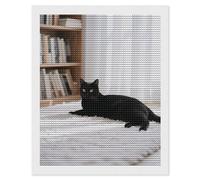 KLJHNVBM Kit de peinture diamant 5D avec motif chat noir pour débutants, décoration murale et cadeau, 40,6 x 50,8 cm