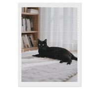 KLJHNVBM Kit de peinture diamant 5D avec motif chat noir pour débutants, décoration murale et cadeau, 30,5 x 40,6 cm