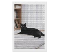 KLJHNVBM Kit de peinture diamant 5D avec motif chat noir pour débutants, décoration murale et cadeau, 20,3 x 30,5 cm
