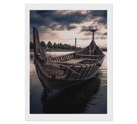 KLJHNVBM Kit de peinture diamant 5D en forme de bateau pour débutants, décoration murale d'intérieur et cadeau, 30,5 x 40,6 cm