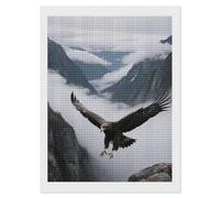 KLJHNVBM Kit de peinture diamant carrée pour adultes - Art mural 5D à faire soi-même, toile d'aigles volent dans la vallée, art diamant pour débutant, cadeau et décoration d'intérieur, sans cadre