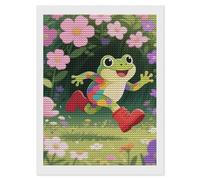 KLJHNVBM Kit de peinture diamant en forme de grenouille colorée 5D pour débutants, décoration murale d'intérieur et cadeau, 30,5 x 40,6 cm