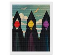 KLJHNVBM Kit de peinture diamant terrible sorcière 5D, pierres précieuses rondes pour débutants, à faire soi-même pour décoration murale de la maison et cadeau, 40,6 x 50,8 cm