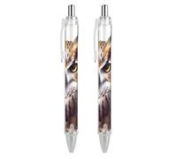 KLJHNVBM Stylos à bille aquarelle à tête de chouette - Encre noire à pointe fine de 0,5 mm, écriture lisse et prise en main confortable pour le bureau et la maison, matériau PC durable, excellente