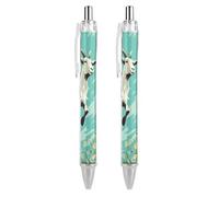 KLJHNVBM Stylos à bille Goat Frolic - Encre noire à pointe fine de 0,5 mm, écriture lisse et prise en main confortable pour le bureau et la maison, matériau PC durable, excellente idée cadeau