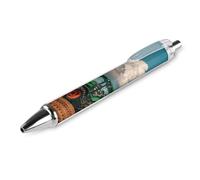 KLJHNVBM Stylos à bille tracteur sous nuages bleus et blancs - Encre noire à pointe fine de 0,5 mm, écriture lisse et prise en main confortable pour le bureau et la maison, matériau PC durable