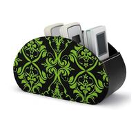 KLJHNVBM Support de télécommande à motif vert et noir avec 5 compartiments - Boîte de rangement multifonction pour lecteur multimédia, pinceau, crayons, lunettes, fournitures de bureau