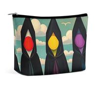 KLJHNVBM Trousse de maquillage de voyage portable, organiseur de cosmétiques léger avec fermeture éclair étanche, trousse de toilette en cuir synthétique, trousse de toilette terrible sorcière pour
