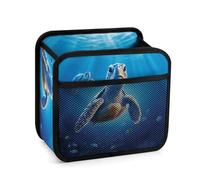 KLJHNVBM Turtle in Blue Water Organiseur de siège de voiture - Organiseur de siège arrière de voiture en cuir synthétique avec poches de rangement, sangles réglables, boîte de rangement universelle à