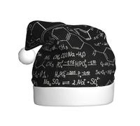 KLJnmbb Abstrait Science Chimie Illustration 3D Impression 3D Chapeau de Père Noël Adulte pour les Fêtes Nouvel An Célébrations Accessoire de fête Casquette de Noël