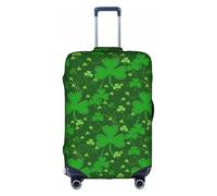 KLJnmbb Arrière-plan St Patrick imprimé paillettes housse valise housse élastique lavable anti-rayures protection bagages anti-poussière élégant, blanc, S