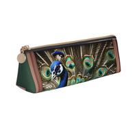 KLJnmbb Belle trousse à crayons élégante avec motif de paon avec fermeture éclair pour outils d'écriture