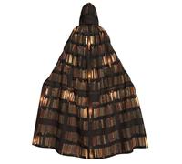 KLJnmbb Bibliothèque Bibliothèque Imprimé Livre Cape à Capuche pour Cosplay Costume Carnaval Fête Unisexe Robe Performance Événements