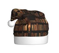 KLJnmbb Bibliothèque Bibliothèque Imprimé Livre Chapeau de Noël Adulte Costume Fêtes Chapeau de Père Noël pour Noël Fête Fête Bal