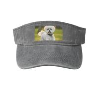 KLJnmbb Bichon Frise Dog on The Grass Print Everyday Wear Vintage Washed Baseball Cap Classic Fashion Hat Outdoor Activities, gris, Taille unique