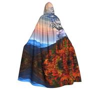 KLJnmbb Blue Ridge Mountains Cape à capuche pour adulte Motif montagnes Pour carnaval Cosplay Accessoire de fête Fournitures d'extérieur