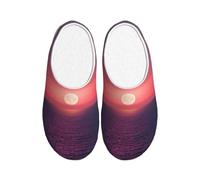 KLJnmbb Bright Moon at Sea Hippie Print Chaussons confortables anti-boulochage lavables pour homme et femme