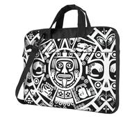 KLJnmbb Calendrier Maya Fin du Monde Imprimé Sac Pratique Sac Élégant et Protecteur pour Ordinateur Portable Sac Polyvalent Souple Pour Femme Homme, Noir , 15.6 inch