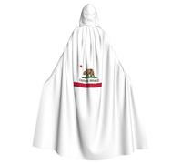 KLJnmbb Cape à capuche avec imprimé drapeau de l'État de Californie pour | Cape de déguisement polyvalente pour carnaval 185 cm