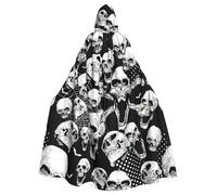 KLJnmbb Cape à capuche avec imprimé tête de mort pleine longueur pour adulte unisexe