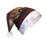 KLJnmbb Chapeau de Noël unisexe avec imprimé feux d'artifice - Accessoire de Noël pour les fêtes de fin d'année