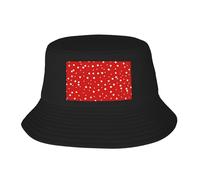 KLJnmbb Chapeau de pêcheur respirant pour adulte Motif pois rouges et blancs