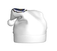 KLJnmbb Chapeau de Père Noël adulte imprimé drapeau de l'État du Massachusetts pour les vacances, le Nouvel An, accessoire de fête, casquette de Noël