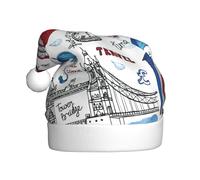 KLJnmbb Chapeau de Père Noël pour adulte Motif Londres