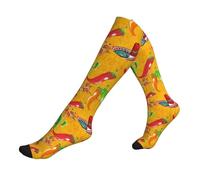 KLJnmbb Chaussettes de course à pied avec motif cactus et piment pour homme et femme - Unisexe - Pour voyage, randonnée, sport, 1 noir, Taille unique