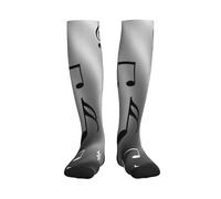 KLJnmbb Chaussettes de course à pied imprimées de notes de musique pour homme et femme - Unisexe - Pour voyage, randonnée, sport, 2 Noir-2, Taille unique
