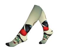 KLJnmbb Chaussettes de sport épaisses pour homme et femme avec motif notes de musique bleu sarcelle, 1 noir, Taille unique