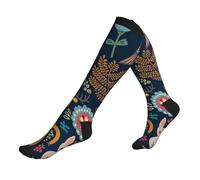 KLJnmbb Chaussettes de sport épaisses pour homme et femme Motif hibou, lapin, oiseau, renard, 3 noir, Taille unique