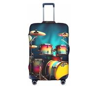KLJnmbb Cool Drums Housse de valise imprimée élastique lavable anti-rayures Protection anti-poussière élégante, blanc, L