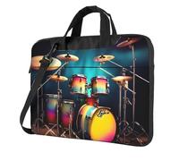 KLJnmbb Cool Drums Set Imprimé Sac Pratique Élégant et Protecteur Sac pour Ordinateur Portable Sac Polyvalent Souple Pour Femme Homme, Noir , 14 inch