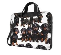 KLJnmbb Dachshund Weiner Sac pratique pour ordinateur portable Motif chien élégant et protecteur pour ordinateur portable Sac souple polyvalent pour homme et femme, Noir , 13 inch