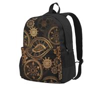 KLJnmbb Gears Clock Bronze Century Print Sac à dos de grande capacité léger randonnée aventures en plein air trajets quotidiens