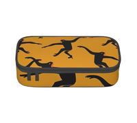 KLJnmbb Gibbon Trousse à crayons de voyage Motif singe Noir 21 x 5 x 9,4 cm