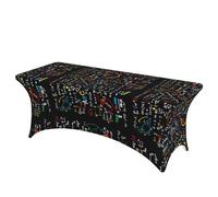 KLJnmbb Grande nappe rectangulaire élastique imprimée formule mathématique facile à installer et à nettoyer