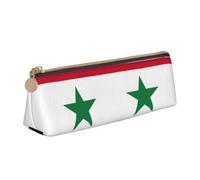 KLJnmbb Grande trousse à crayons avec motif drapeau de la République arabe syrienne avec fermeture éclair pour outils d'écriture
