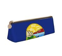 KLJnmbb Grande trousse triangulaire avec fermeture éclair pour outils d'écriture Motif drapeau de l'État du Montana