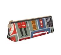 KLJnmbb Grande trousse triangulaire avec fermeture éclair pour outils d'écriture Motif symboles de l'Angleterre