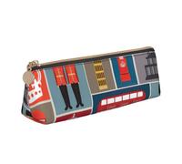 KLJnmbb Grande trousse triangulaire avec fermeture éclair pour outils d'écriture Motif symboles de l'Angleterre