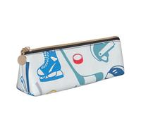 KLJnmbb Hockey Elements Creative Motif Imprimé Élégant Trousse à Crayon Grande Capacité Triangle Pochette avec Fermeture Éclair pour Outils d'écriture