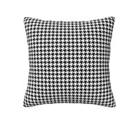 KLJnmbb Housse de coussin carrée imprimée pied-de-poule noire pour canapé, bureau, vacances, maison, toutes saisons
