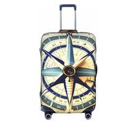 KLJnmbb Housse de protection élastique lavable anti-rayures pour valise, motif bateau à voile, boussole et anti-poussière, blanc, M