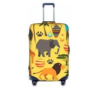 KLJnmbb Housse de protection élastique lavable anti-rayures pour valise Motif éléphant africain, blanc, L