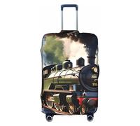 KLJnmbb Housse de protection élastique lavable anti-rayures pour valise Motif petit train Steam, blanc, M