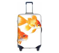 KLJnmbb Housse de protection élastique lavable anti-rayures pour valise, motif poissons rouges, blanc, M